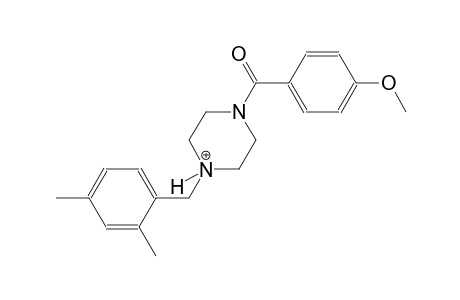 1-(2,4-dimethylbenzyl)-4-(4-methoxybenzoyl)piperazin-1-ium