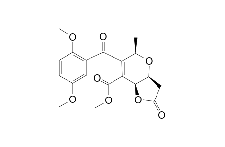 METHYL-(3AS,5R,7AS)-6-(2,5-DIMETHOXYBENZOYL)-5-METHYL-2-OXO-3,3A,5,7A-TETRAHYDRO-2H-FURO-[3,2-B]-PYRAN-7-CARBOXYLATE