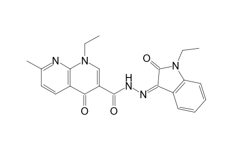 1-Ethyl-N'-(1-ethyl-2-oxoindolin-3-ylidene)-1,4-dihydro-7-methyl-4-oxo-1,8-naphthyridine-3-carbohydrazide