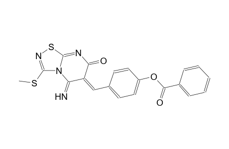 4-[(Z)-(5-imino-3-(methylsulfanyl)-7-oxo-5H-[1,2,4]thiadiazolo[4,5-a]pyrimidin-6(7H)-ylidene)methyl]phenyl benzoate