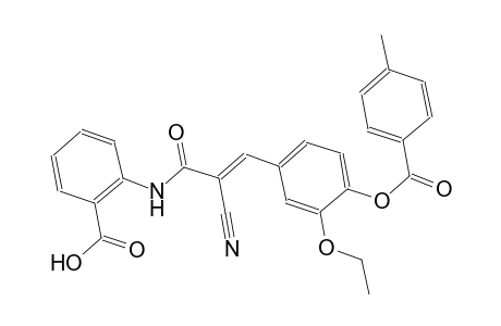 2-[((2E)-2-cyano-3-{3-ethoxy-4-[(4-methylbenzoyl)oxy]phenyl}-2-propenoyl)amino]benzoic acid