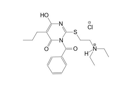 ethanaminium, 2-[(1-benzoyl-1,6-dihydro-4-hydroxy-6-oxo-5-propyl-2-pyrimidinyl)thio]-N,N-diethyl-, chloride