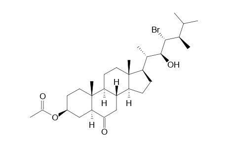 (22S,23R,24R)-3.beta.-Acetoxy-22-hydroxy-23-bromo-24-methyl-5.alpha.-cholestan-6-one