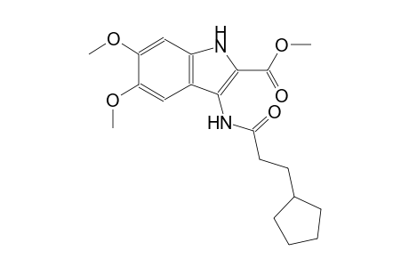 methyl 3-[(3-cyclopentylpropanoyl)amino]-5,6-dimethoxy-1H-indole-2-carboxylate