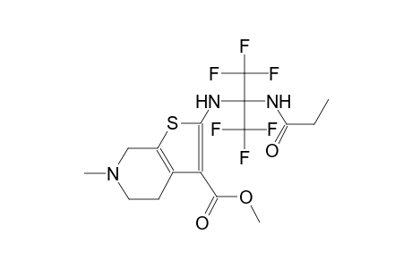 thieno[2,3-c]pyridine-3-carboxylic acid, 4,5,6,7-tetrahydro-6-methyl-2-[[2,2,2-trifluoro-1-[(1-oxopropyl)amino]-1-(trifluoromethyl)ethyl]amino]-,