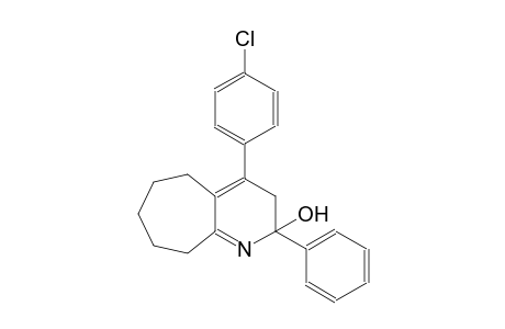 4-(4-chlorophenyl)-2-phenyl-3,5,6,7,8,9-hexahydro-2H-cyclohepta[b]pyridin-2-ol