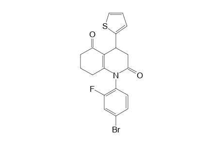 1-(4-bromanyl-2-fluoranyl-phenyl)-4-thiophen-2-yl-4,6,7,8-tetrahydro-3H-quinoline-2,5-dione