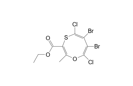 1,4-Oxathiocin-3-carboxylic acid, 6,7-dibromo-5,8-dichloro-2-methyl-, ethyl ester