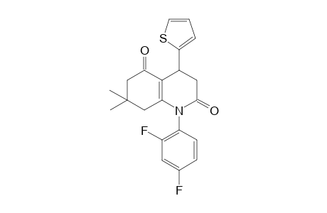 1-(2,4-difluorophenyl)-7,7-dimethyl-4-(2-thienyl)-3,4,6,8-tetrahydroquinoline-2,5-dione