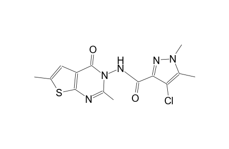 4-chloro-N-(2,6-dimethyl-4-oxothieno[2,3-d]pyrimidin-3(4H)-yl)-1,5-dimethyl-1H-pyrazole-3-carboxamide