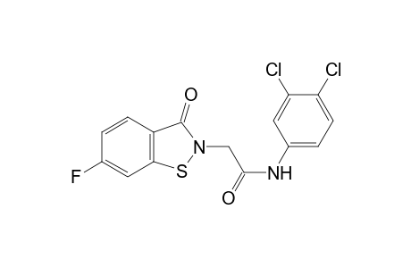 1,2-Benzisothiazole-2-acetamide, N-(3,4-dichlorophenyl)-6-fluoro-2,3-dihydro-3-oxo-