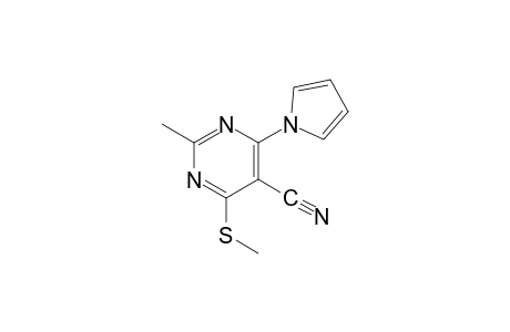 2-methyl-6-(methylthio)-4-(pyrrol-1-yl)-5-pyrimidinecarbonitrile