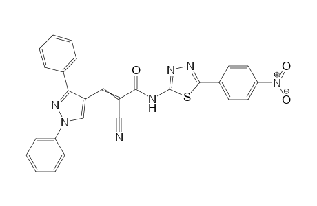 2-Cyano-3-(1,3-diphenyl-1H-pyrazol-4-yl)-N-(5-(4-nitrophenyl)-1,3,4-thiadiazol-2-yl) propenylamide
