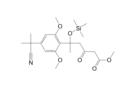 Benzenepentanoic acid, 4-(1-cyano-1-methylethyl)-2,6-dimethoxy-.delta.-methyl-.beta.-oxo-.de lta.-[(trimethylsilyl)oxy]-, methyl ester