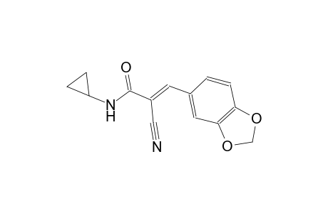 (2E)-3-(1,3-benzodioxol-5-yl)-2-cyano-N-cyclopropyl-2-propenamide