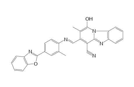 3-({[4-(1,3-benzoxazol-2-yl)-2-methylphenyl]imino}methyl)-1-hydroxy-2-methylpyrido[1,2-a]benzimidazole-4-carbonitrile