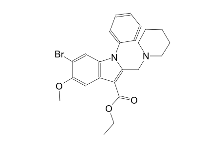 6-Bromo-5-methoxy-1-phenyl-2-(1-piperidinylmethyl)-3-indolecarboxylic acid ethyl ester