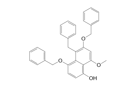 1-Naphthalenol, 8-methoxy-4,6-bis(phenylmethoxy)-5-(phenylmethyl)-