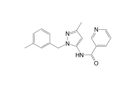 3-Pyridinecarboxamide, N-[3-methyl-1-[(3-methylphenyl)methyl]-1H-pyrazol-5-yl]-