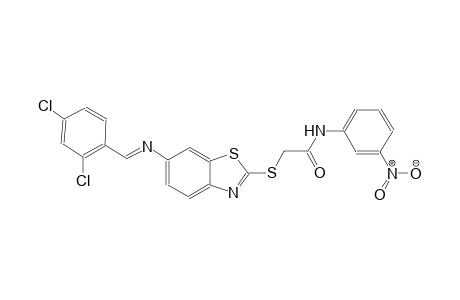 acetamide, 2-[[6-[[(E)-(2,4-dichlorophenyl)methylidene]amino]-2-benzothiazolyl]thio]-N-(3-nitrophenyl)-