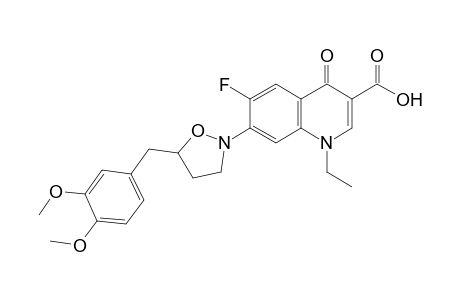 1-Ethyl-6-fluoro-4-keto-7-(5-veratrylisoxazolidin-2-yl)quinoline-3-carboxylic acid