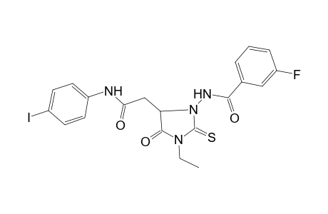 N-[3-ethyl-5-[2-(4-iodoanilino)-2-keto-ethyl]-4-keto-2-thioxo-imidazolidin-1-yl]-3-fluoro-benzamide