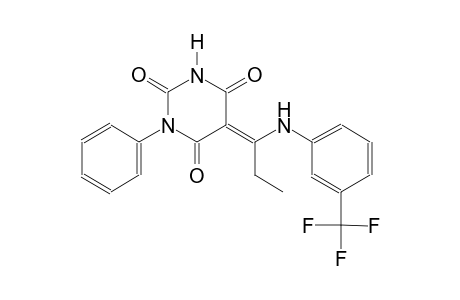 (5E)-1-phenyl-5-{1-[3-(trifluoromethyl)anilino]propylidene}-2,4,6(1H,3H,5H)-pyrimidinetrione