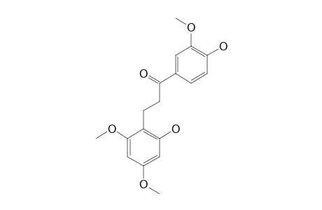 TACCABULIN_C;1-(4-HYDROXY-3-METHOXYPHENYL)-3-(2-HYDROXY-4,6-DIMETHOXYPHENYL)-PROPAN-1-ONE