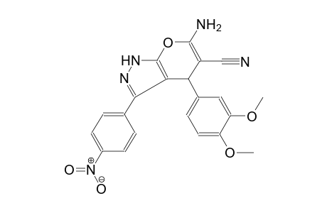 6-amino-4-(3,4-dimethoxyphenyl)-3-(4-nitrophenyl)-1,4-dihydropyrano[2,3-c]pyrazole-5-carbonitrile