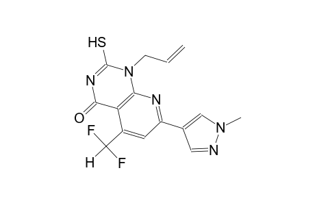 pyrido[2,3-d]pyrimidin-4(1H)-one, 5-(difluoromethyl)-2-mercapto-7-(1-methyl-1H-pyrazol-4-yl)-1-(2-propenyl)-