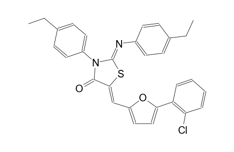 (2Z,5Z)-5-{[5-(2-chlorophenyl)-2-furyl]methylene}-3-(4-ethylphenyl)-2-[(4-ethylphenyl)imino]-1,3-thiazolidin-4-one