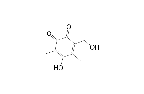 2,5-Cyclohexadiene-1,4-dione, 2-hydroxy-6-(hydroxymethyl)-3,5-dimethyl-