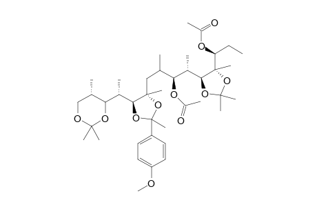 D-arabino-D-gluco-L-ido-Pentadecitol, 2,4,7,8,10,14,15-heptadeoxy-5,6-O-[1-(4-methoxyphenyl)ethylidene]-2,4,8,10-tetramethyl-6,12-di-C-methyl-1,3:11,12-bis-O-(1-methylethylidene)-, diacetate