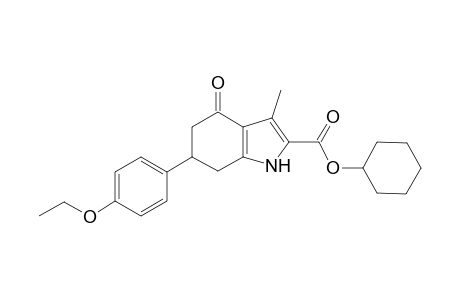 1H-Indole-2-carboxylic acid, 6-(4-ethoxyphenyl)-3-methyl-4-oxo-4,5,6,7-tetrahydro-, cyclohexyl ester