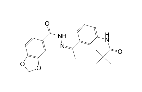 N-{3-[(1Z)-N-(1,3-benzodioxol-5-ylcarbonyl)ethanehydrazonoyl]phenyl}-2,2-dimethylpropanamide