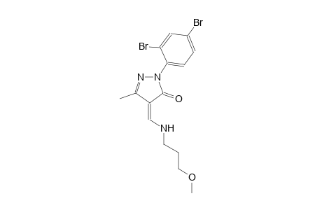 3H-pyrazol-3-one, 2-(2,4-dibromophenyl)-2,4-dihydro-4-[[(3-methoxypropyl)amino]methylene]-5-methyl-, (4Z)-