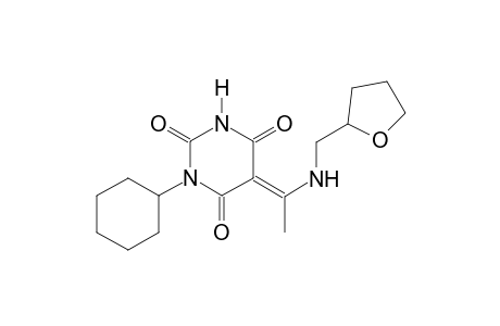 (5E)-1-cyclohexyl-5-{1-[(tetrahydro-2-furanylmethyl)amino]ethylidene}-2,4,6(1H,3H,5H)-pyrimidinetrione