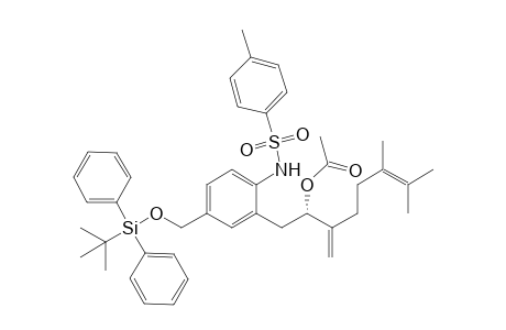 (1S)-1-[5-(tert-Butyldiphenylsilyl)oxymethyl]2-(p-toluenesulfonyl)aminophenylmethyl]-5,6-dimethyl-2-methylene-5-heptenyl acetate
