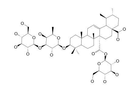 Quinovic-acid-3.beta.-O-[.beta.-D-glucopyranosyl-(1->3).beta.-D-fucopyranosyl]-(27->1).beta.-D-glucopyranosyl-ester