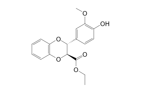 3trans-(4-Hydroxy-3-methoxyphenyl)-1,4-benzodioxan-2rel-carboxylic acid ethy ester