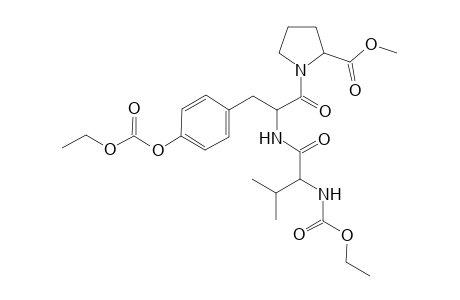 Proline, 1-[N-(N-carboxy-L-valyl)-L-tyrosyl]-, N-ethyl methyl ester, ethyl carbonate (ester), L-
