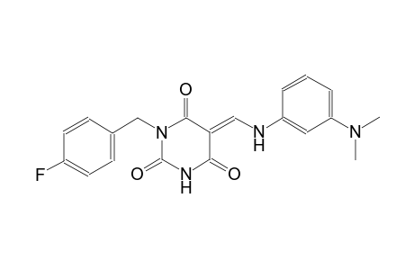 2,4,6(1H,3H,5H)-pyrimidinetrione, 5-[[[3-(dimethylamino)phenyl]amino]methylene]-1-[(4-fluorophenyl)methyl]-, (5E)-
