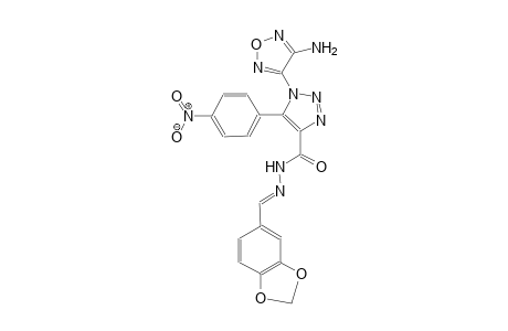 1-(4-amino-1,2,5-oxadiazol-3-yl)-N'-[(E)-1,3-benzodioxol-5-ylmethylidene]-5-(4-nitrophenyl)-1H-1,2,3-triazole-4-carbohydrazide