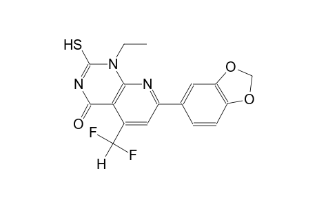 pyrido[2,3-d]pyrimidin-4(1H)-one, 7-(1,3-benzodioxol-5-yl)-5-(difluoromethyl)-1-ethyl-2-mercapto-
