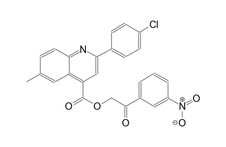 4-quinolinecarboxylic acid, 2-(4-chlorophenyl)-6-methyl-, 2-(3-nitrophenyl)-2-oxoethyl ester