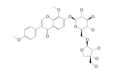 7-HYDROXY-4',8-DIMETHOXYISOFLAVONE_7-O-BETA-D-APIOFURANOSYL-(1->6)-BETA-D-GLUCOPYRANOSIDE