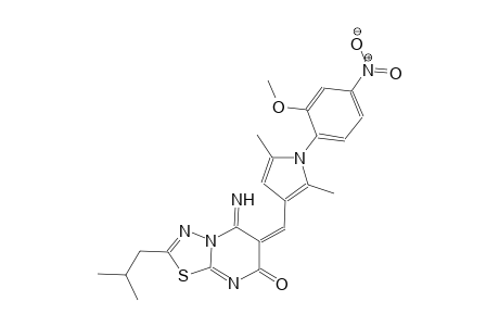 (6E)-5-imino-2-isobutyl-6-{[1-(2-methoxy-4-nitrophenyl)-2,5-dimethyl-1H-pyrrol-3-yl]methylene}-5,6-dihydro-7H-[1,3,4]thiadiazolo[3,2-a]pyrimidin-7-one