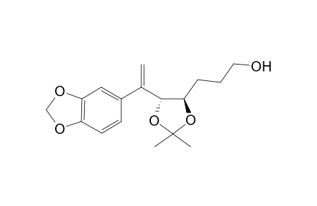 (3R*,4R*)-3,4-O-Isopropylidenedioxy-2-(3,4-methylenedioxy)phenyl-1-heptene-7-ol