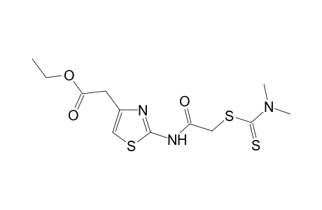 Ethyl 2-[2'-(N,N-dimethyl)thiocarbamoyl]thio]acylamino]-thiazol-4-acetate