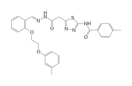 4-methyl-N-{5-[2-((2E)-2-{2-[2-(3-methylphenoxy)ethoxy]benzylidene}hydrazino)-2-oxoethyl]-1,3,4-thiadiazol-2-yl}benzamide